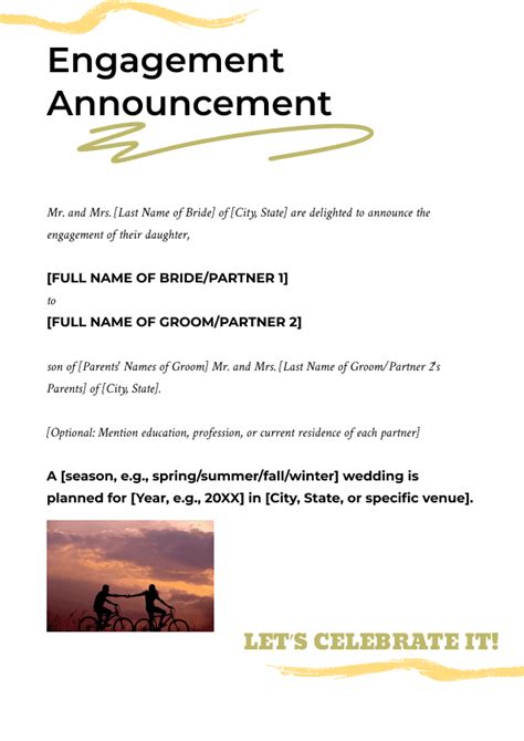 Engagement Announcement Template
