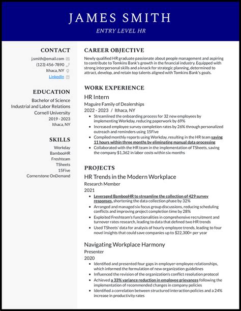Entry Level Job Resume Template