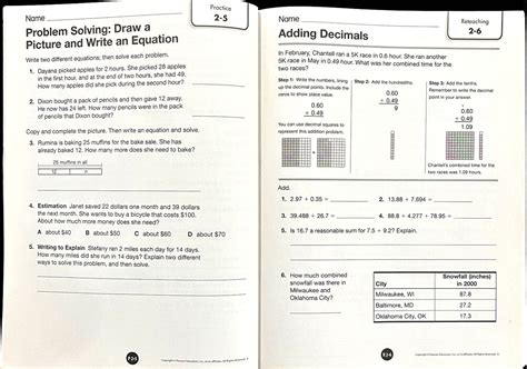 Envision Math Workbook Grade 5 Printable Work Sheet 260-270