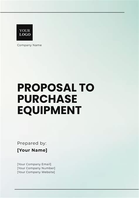 Equipment Proposal Template