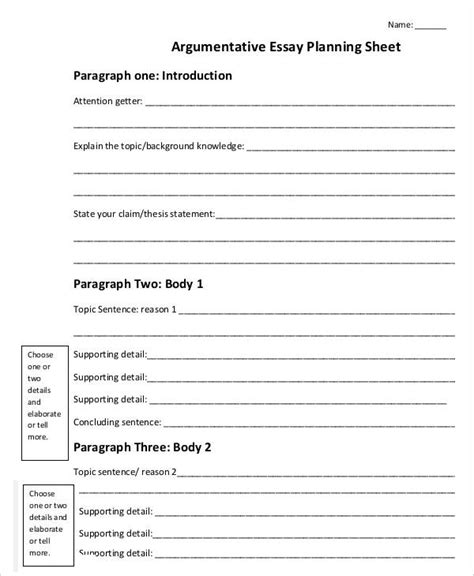 Essay Planning Template