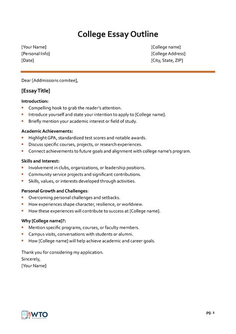 Essay Template For College
