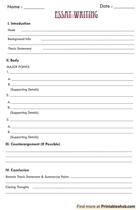 Essay Writing Templates