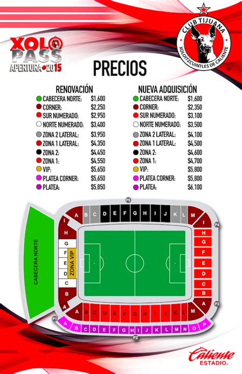 Estadio Caliente Seating Chart