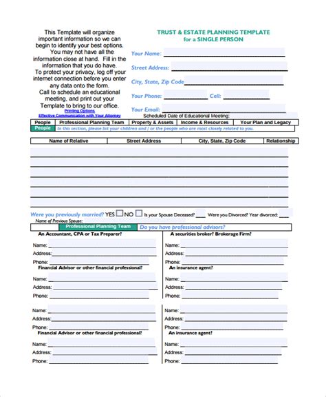 Estate Planning Templates