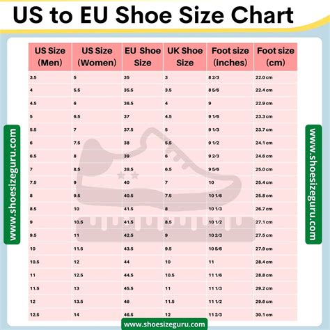 Europe Us Size Chart