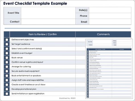 Event Checklist Template