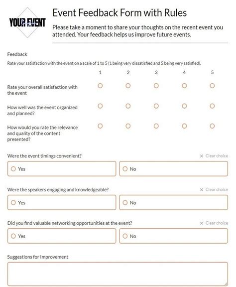 Event Feedback Form Template