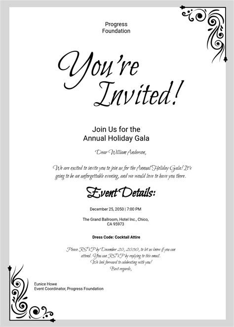 Event Invitation Email Template
