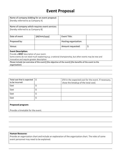 Event Management Proposal Template