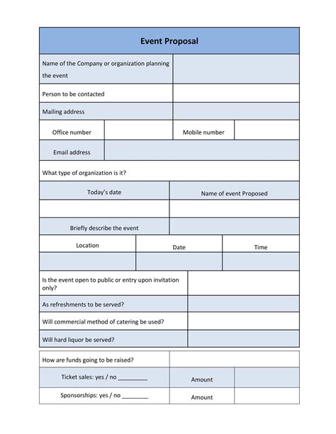 Event Proposal Templates