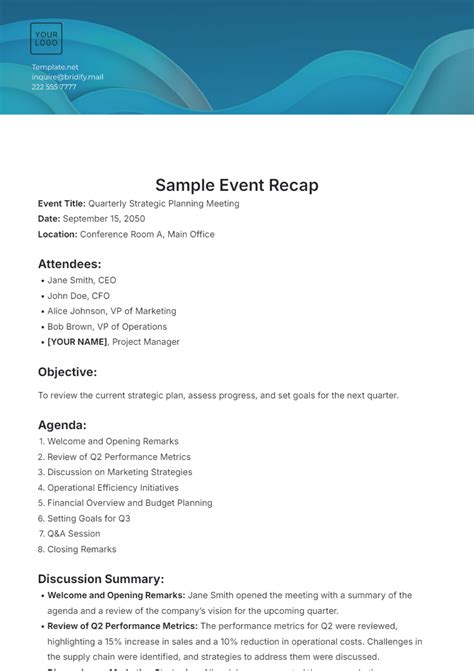 Event Recap Template