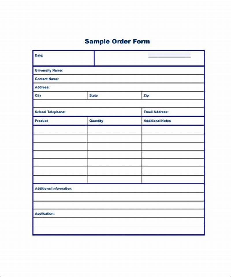 Example Of Order Form