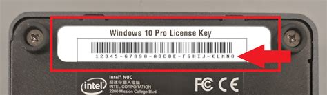 Example Windows License Key
