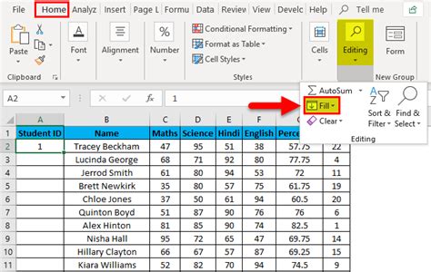 Excel Column Numbers