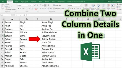 Excel Combine Columns