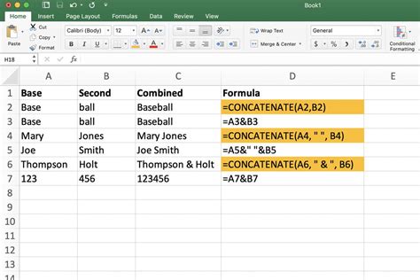 Excel Concatenate Text with Formula
