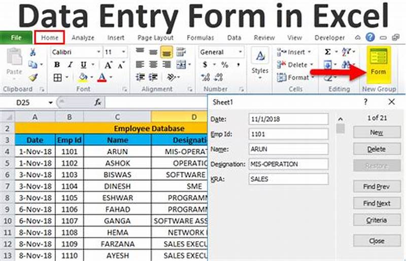 Excel Database Entry Form