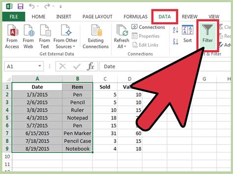 Filter Data pada Excel
