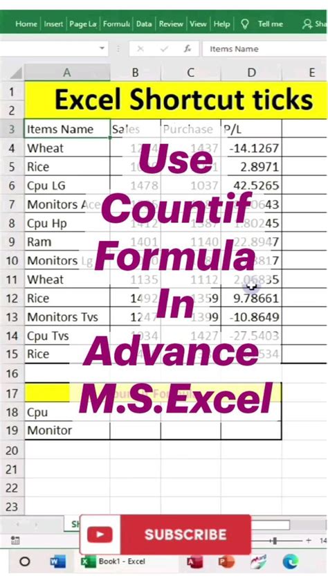 Excel Formula Cheat Sheet Countif