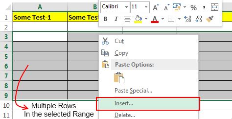 Excel Insert Multiple Rows