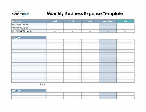 Excel Template For Business Income And Expenses