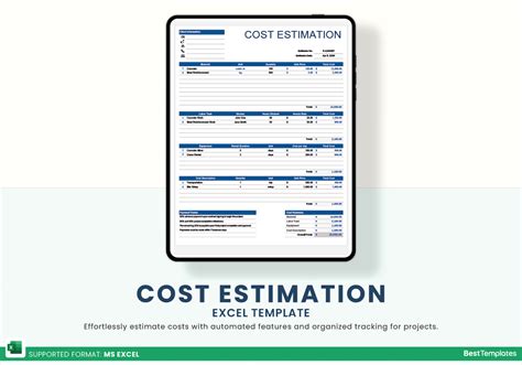 Excel Template For Cost Estimation