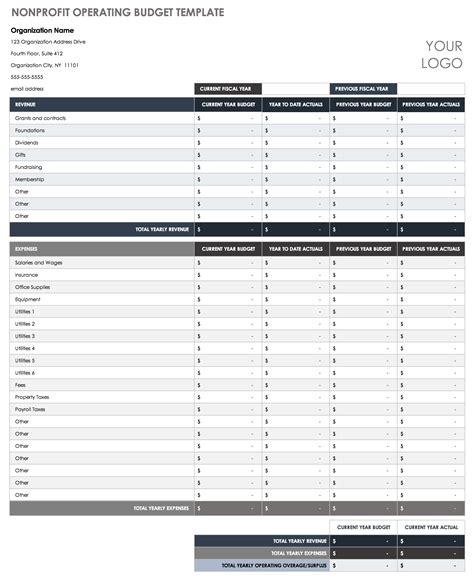 Excel Templates For Nonprofit Accounting