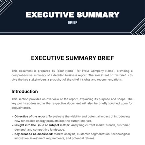 Executive Brief Template