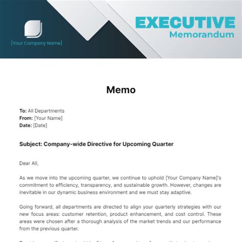 Executive Memorandum Template