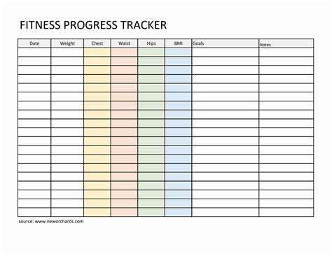 Exercise Tracker Excel Template