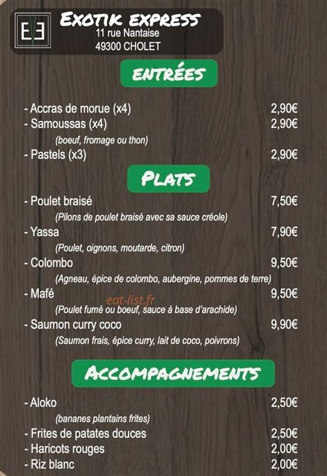 Exotik Express à Cholet