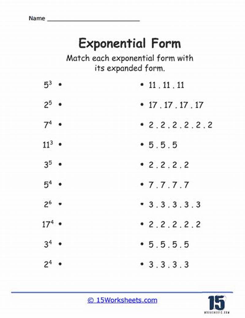 Expanded And Exponential Form Worksheet