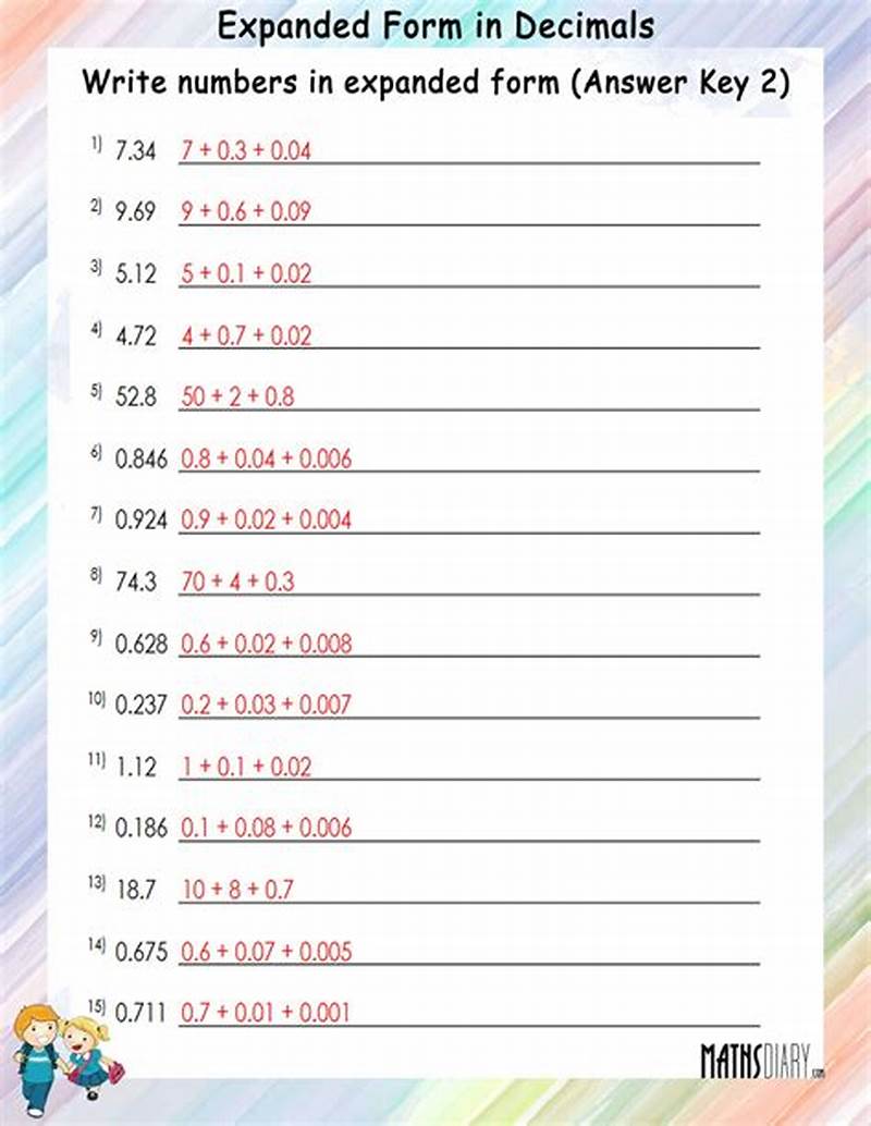 Expanded Form Math With Decimals