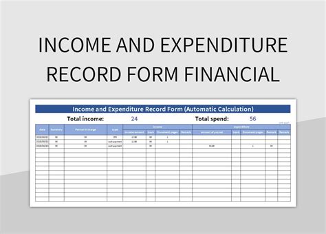 Expenditure Record Template