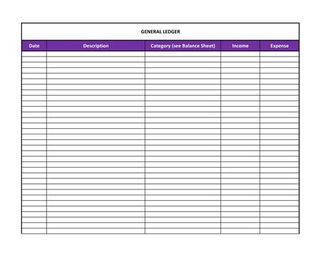 Expense Ledger Template