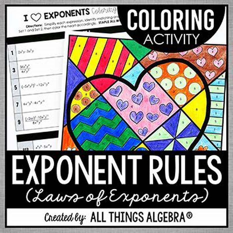 Exponent Rules Coloring Sheet Answer Key
