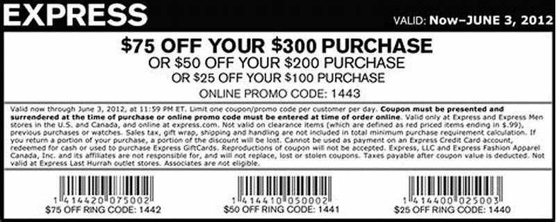 Express Coupon Code Printable