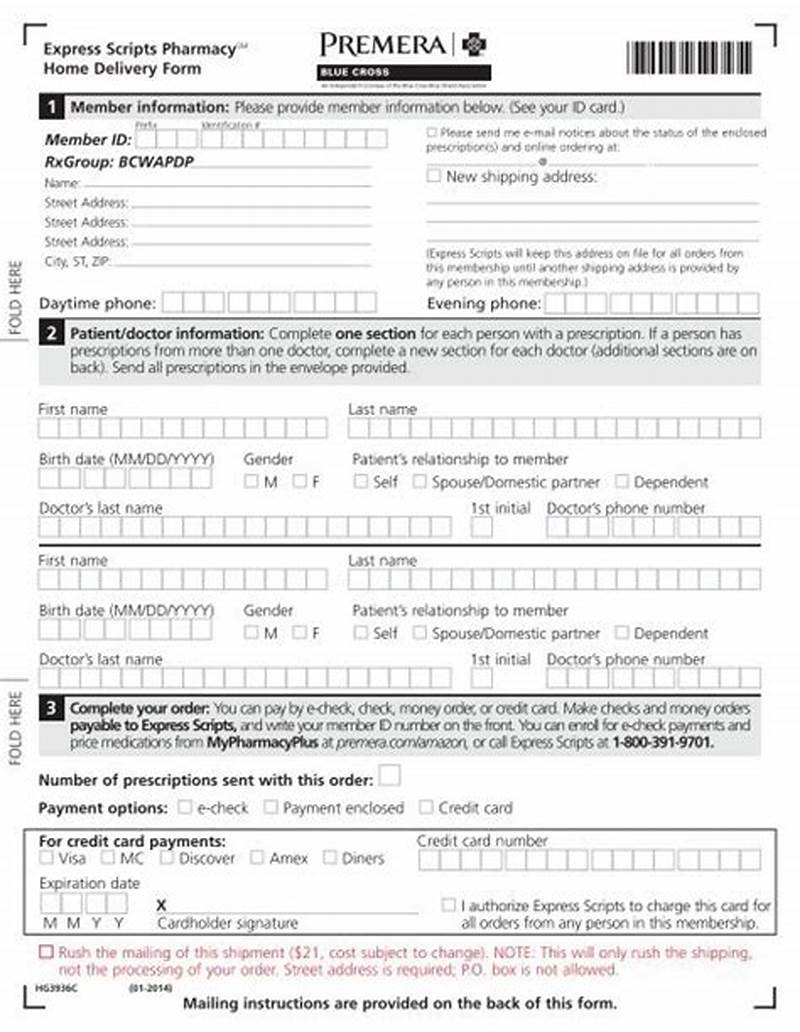 Express Scripts Home Delivery Order Form