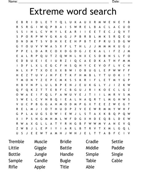 Extreme Word Search Printable