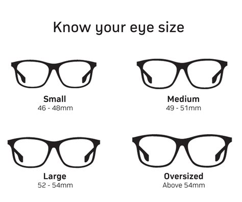 Eyeglass Sizes Chart