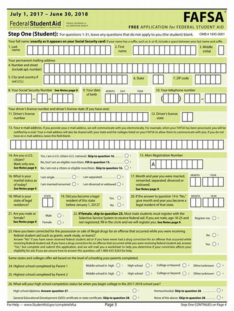 Fafsa Form Example