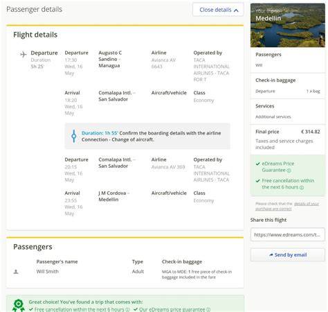 Fake Flight Itinerary Template