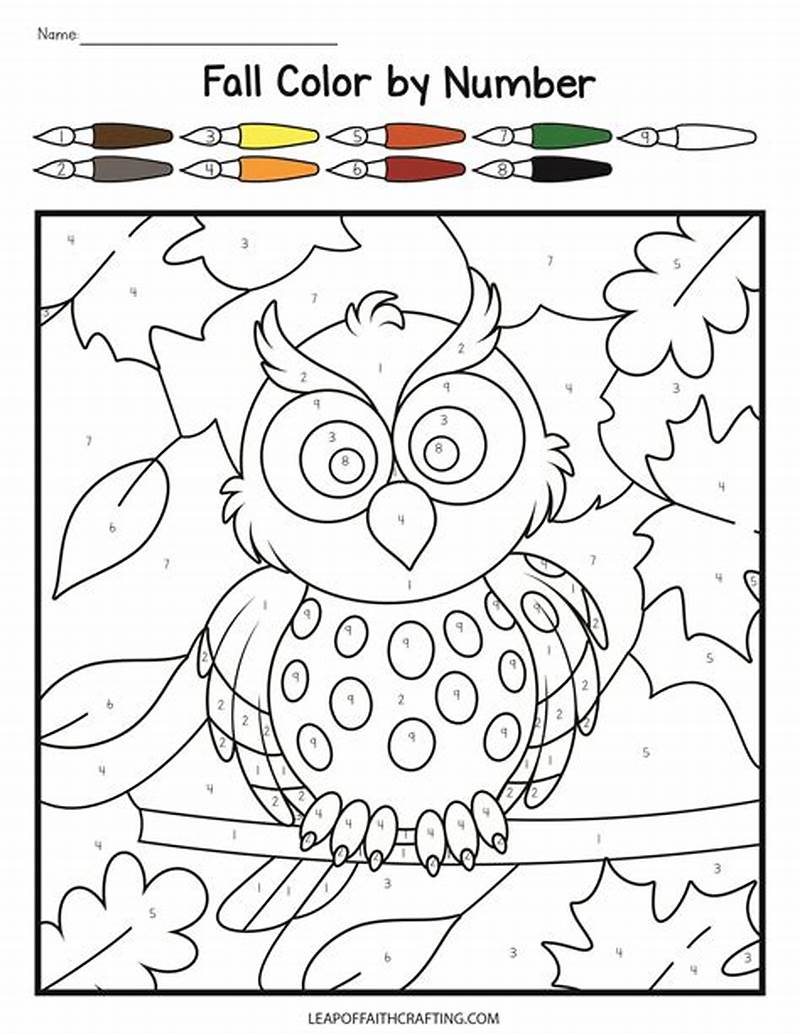 Fall Color By Number Coloring Pages