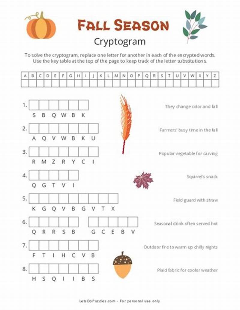 Fall Cryptogram Printable