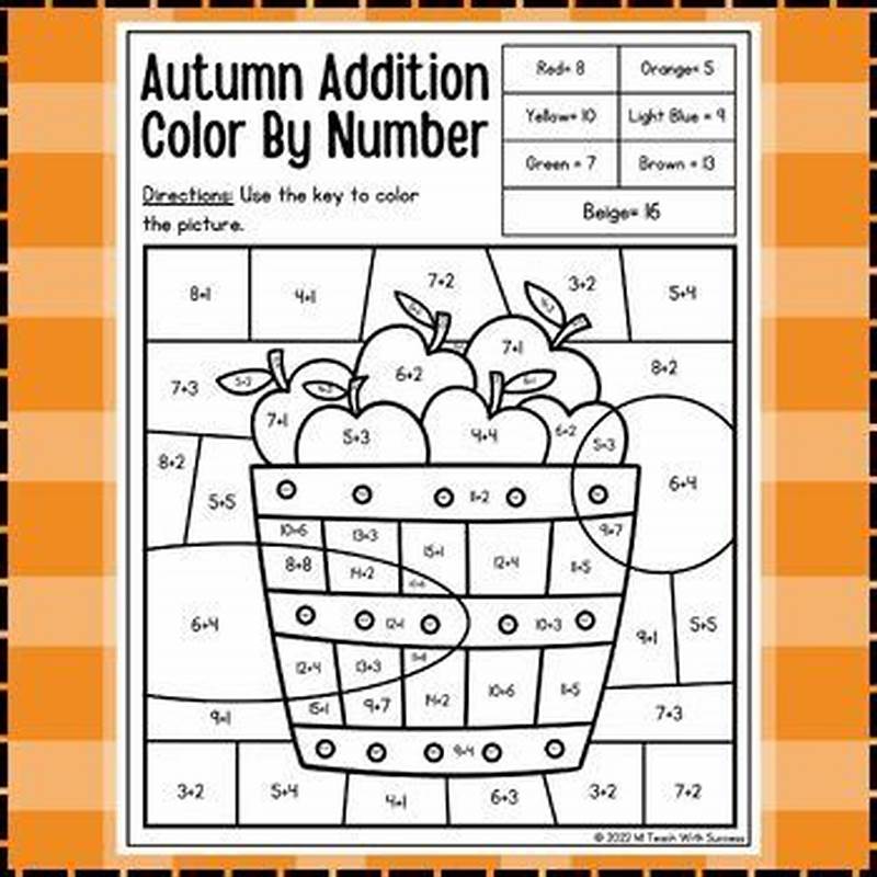 Fall Math Coloring Pages