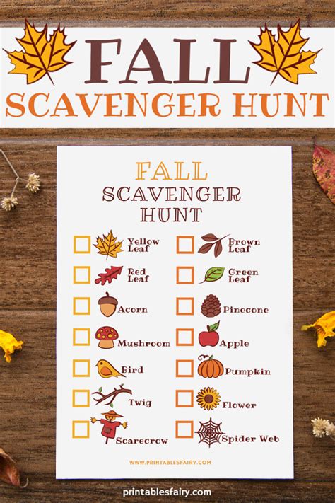 Fall Scavenger Hunt Printable
