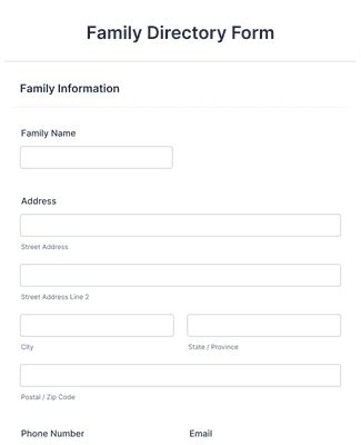 Family Directory Template