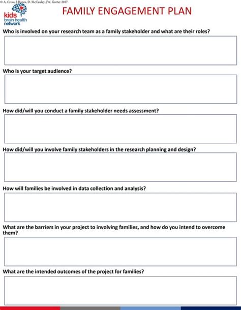Family Engagement Plan Template