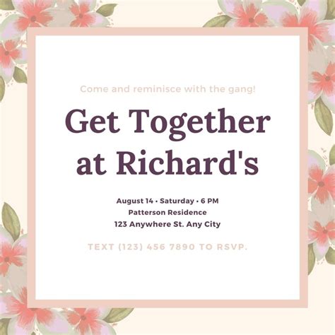 Family Get Together Invitation Templates